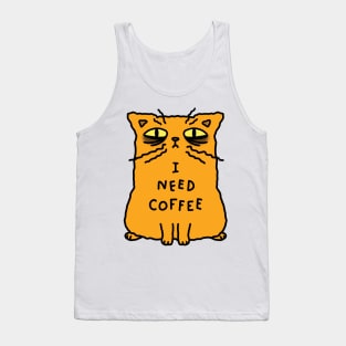 I need coffee - orange cat Tank Top